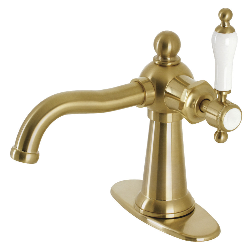 Nautical Single-Hole Bathroom Faucet in Brushed Brass