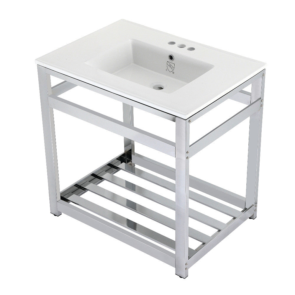 Quadras 31.13 Inch Console Sink in White