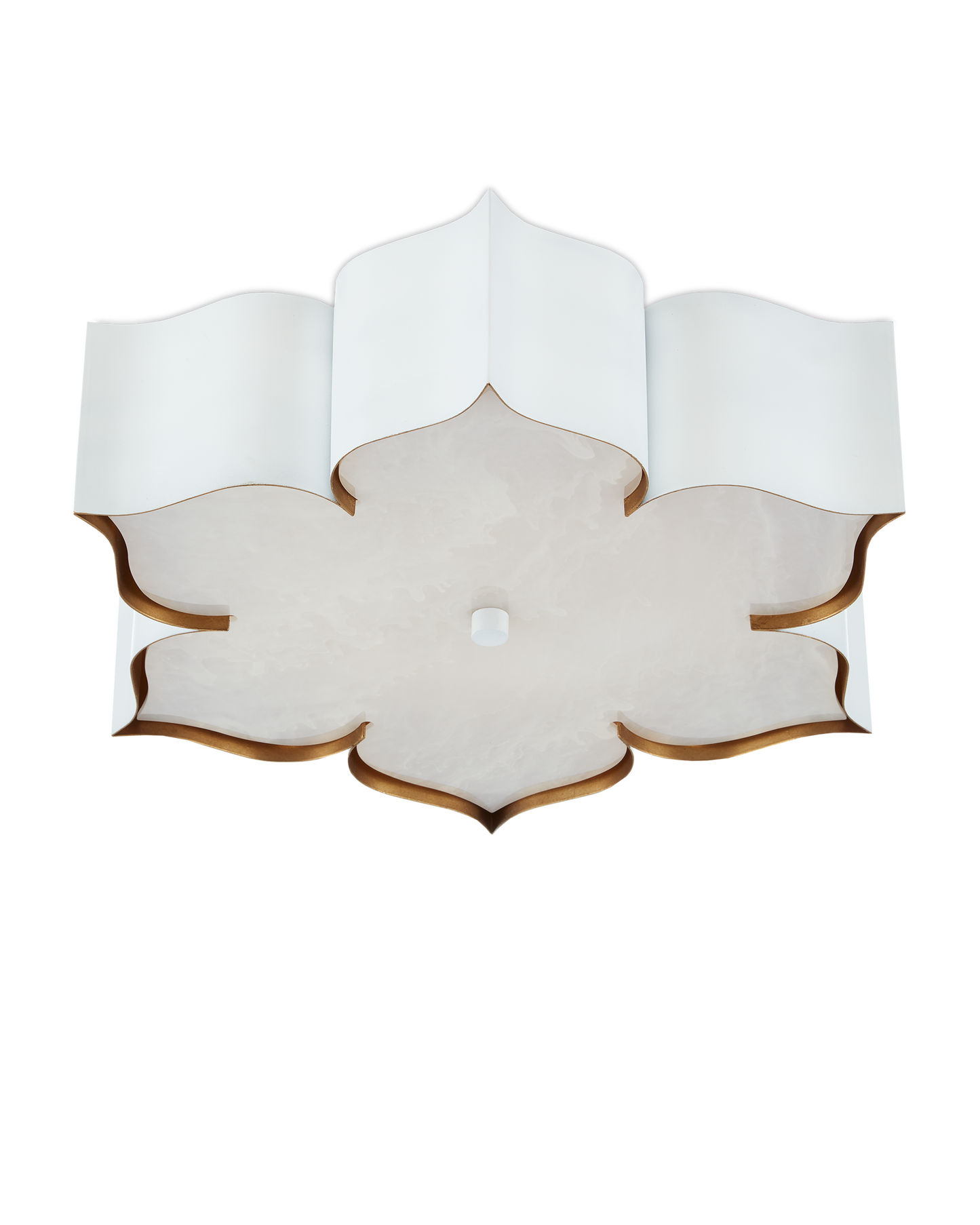 Grand Lotus White Flush Mount