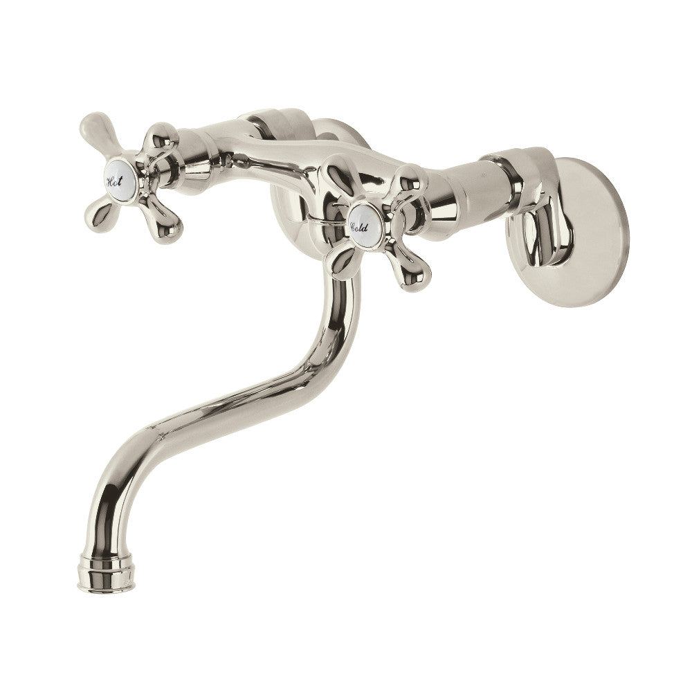 Kingston Wall-Mount Bathroom Faucet in Polished Nickel