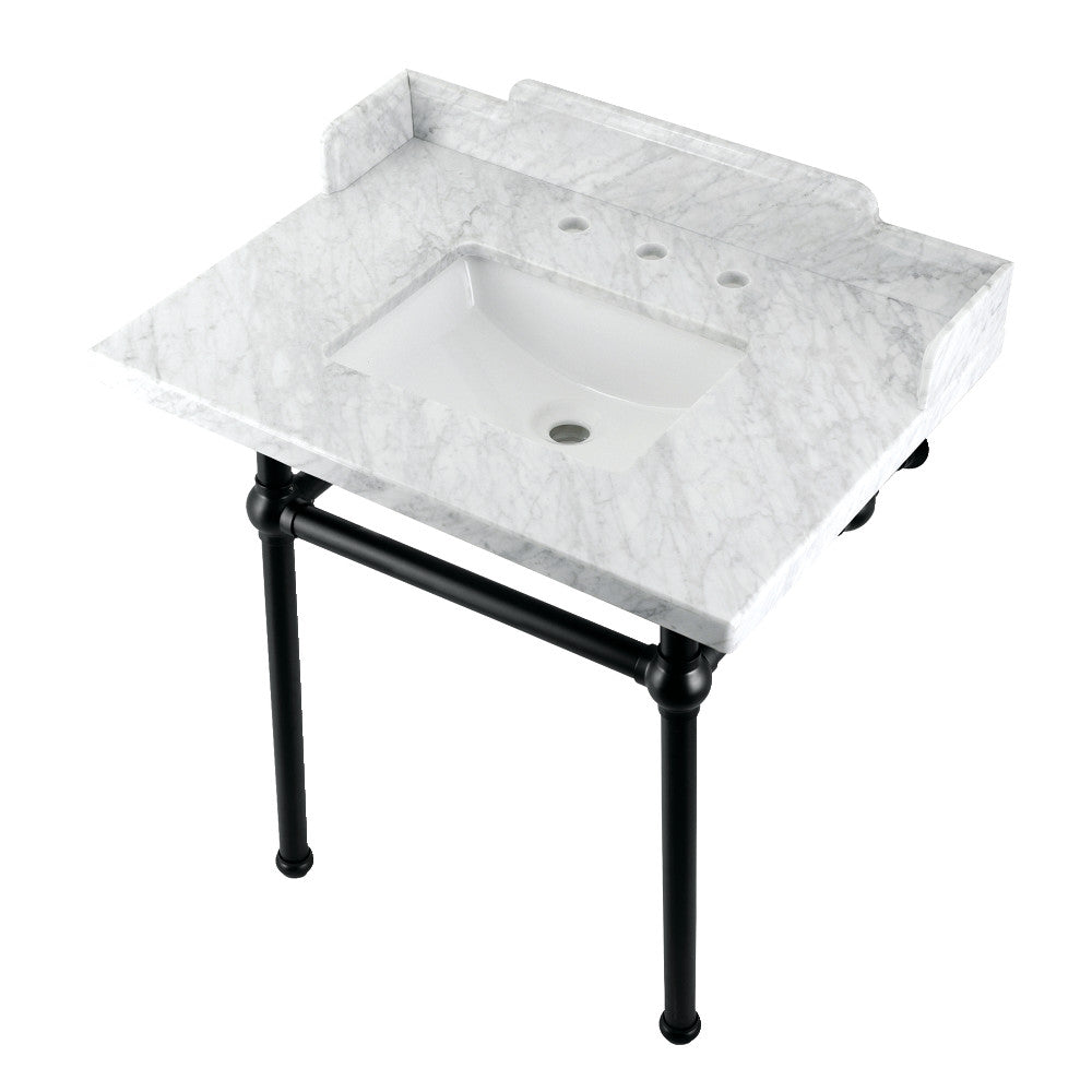 Pemberton 30 Inch Console Sink in Carrara Marble