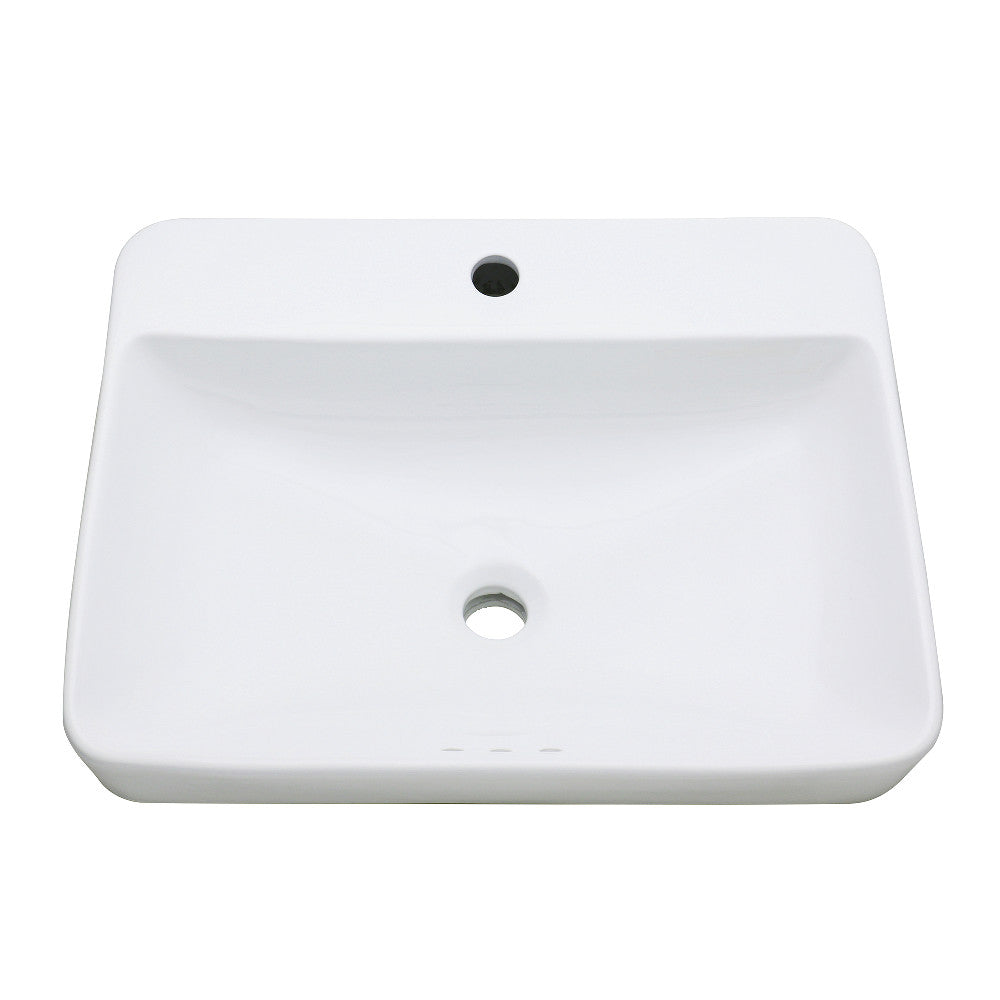 Century 23.63 Inch Drop-In Bathroom Sink in White