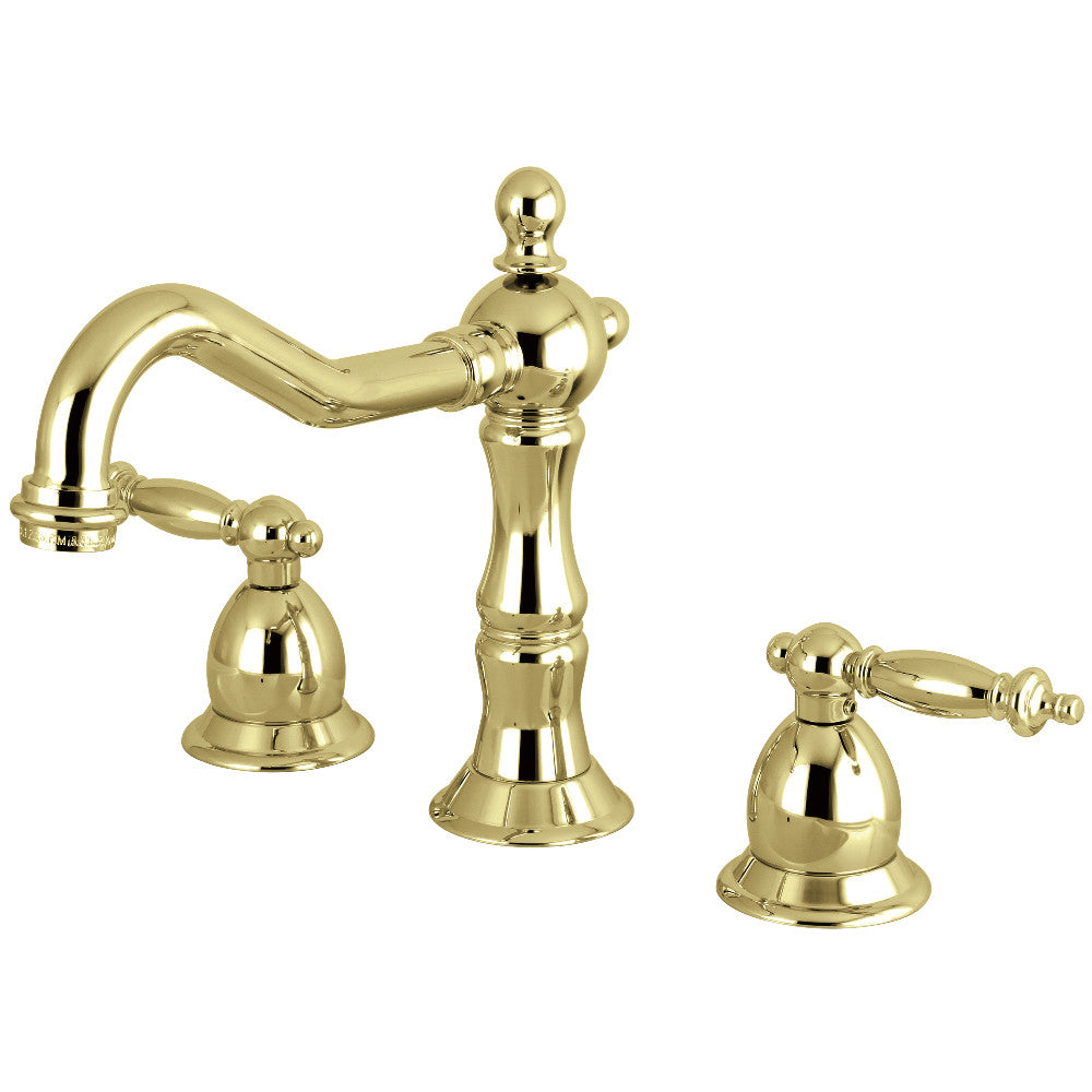 Heritage Widespread Bathroom Faucet in Polished Brass