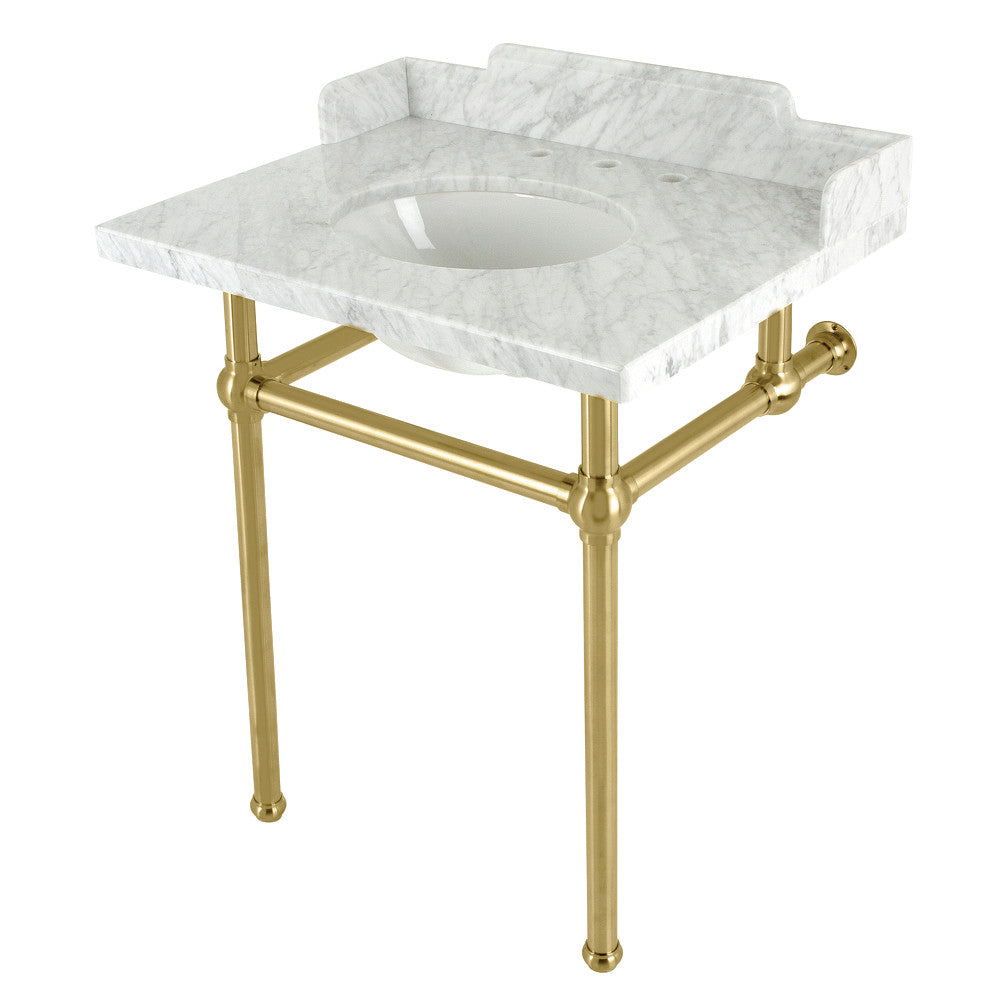 Pemberton 30 Inch Console Sink in Carrara Marble