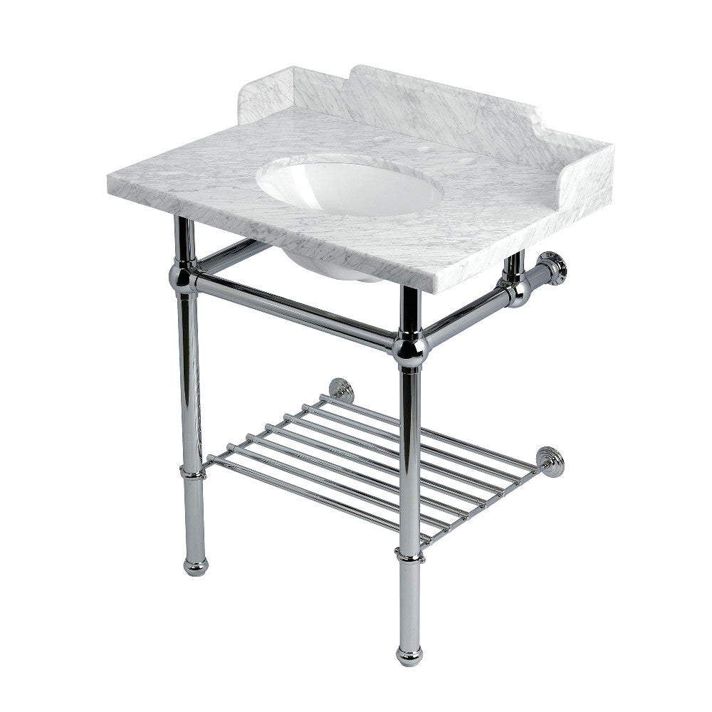Pemberton 30 Inch Console Sink in Carrara Marble