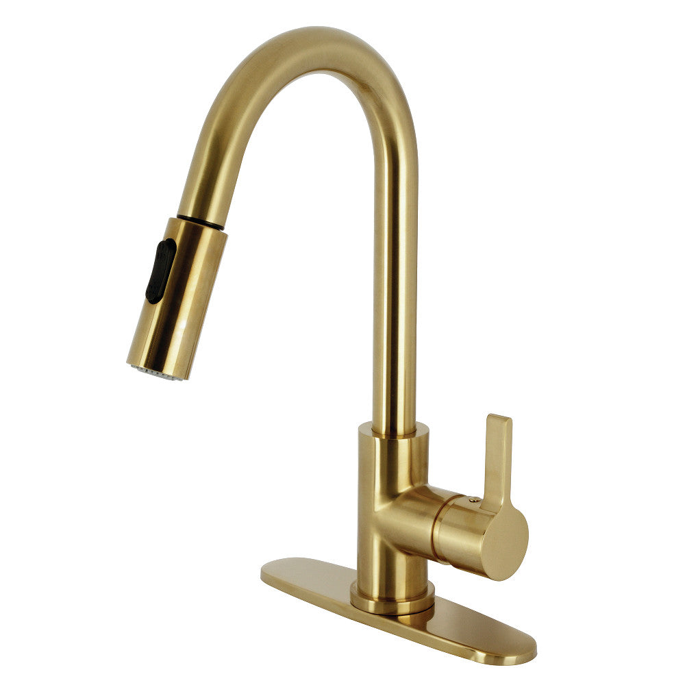 Continental Pull-Down Kitchen Faucet in Brushed Brass