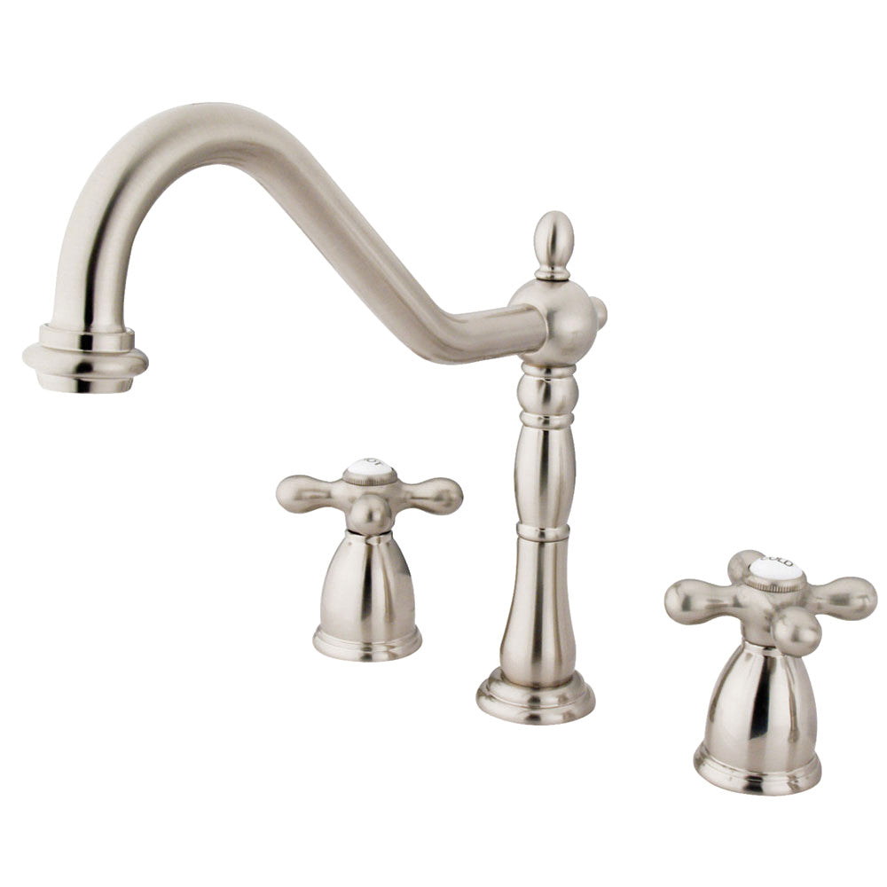 Heritage Widespread Kitchen Faucet in Brushed Nickel