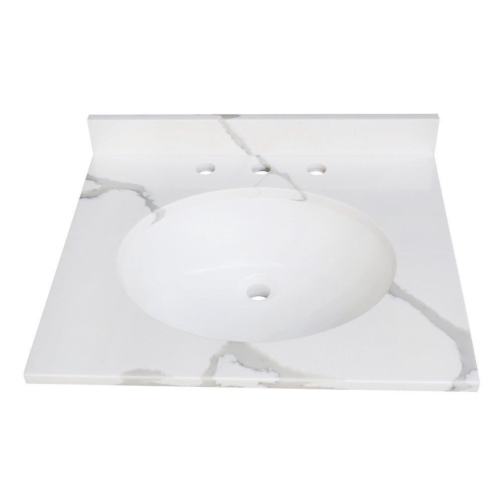 Norbiton 25 Inch Vanity Sink Top in Carrara Marble