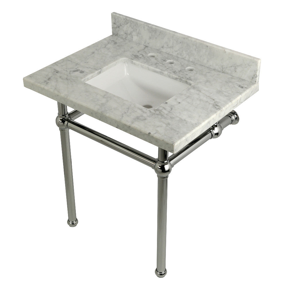 Templeton 30 Inch Console Sink in Carrara Marble