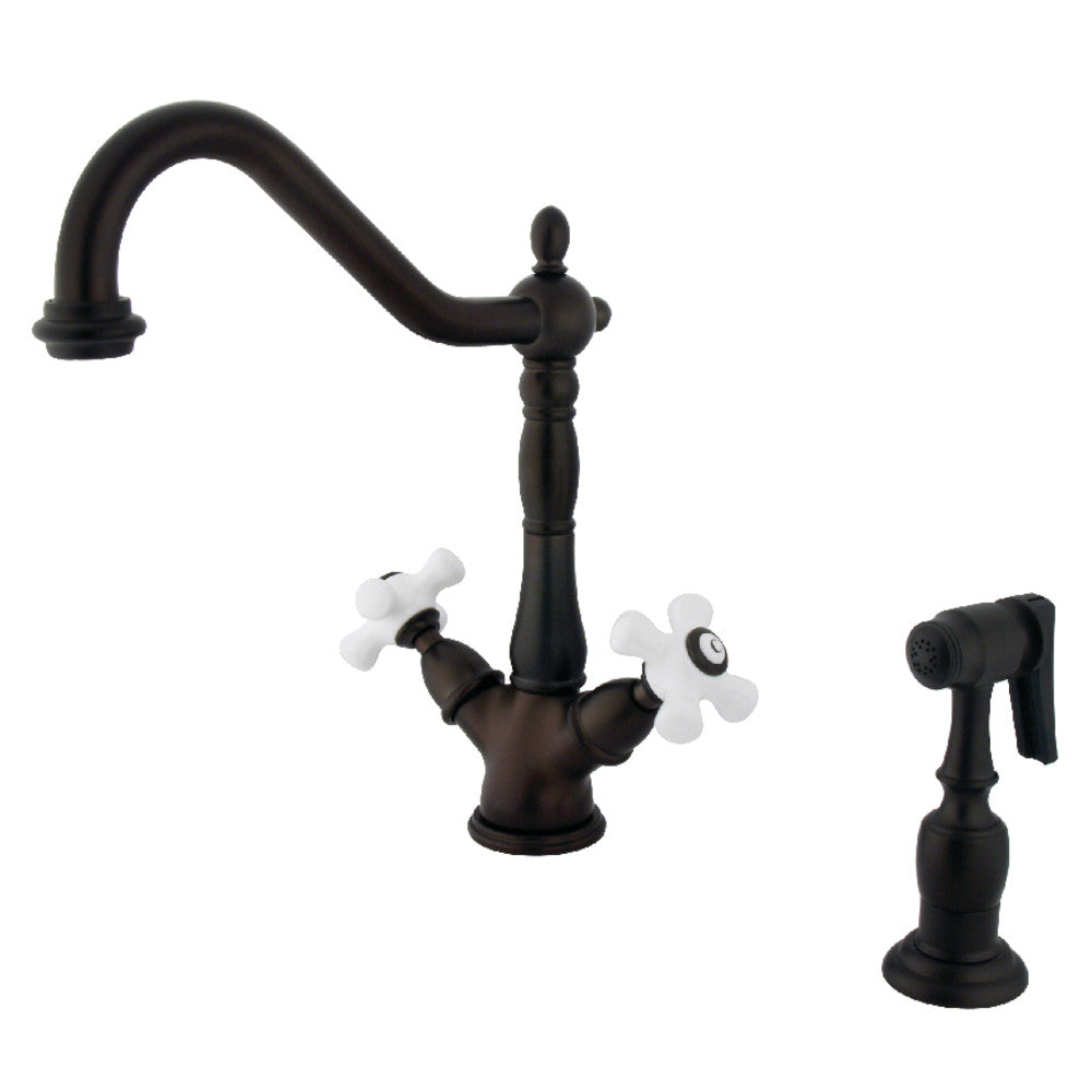 Heritage Two Handle Single-Hole Kitchen Faucet in Oil Rubbed Bronze