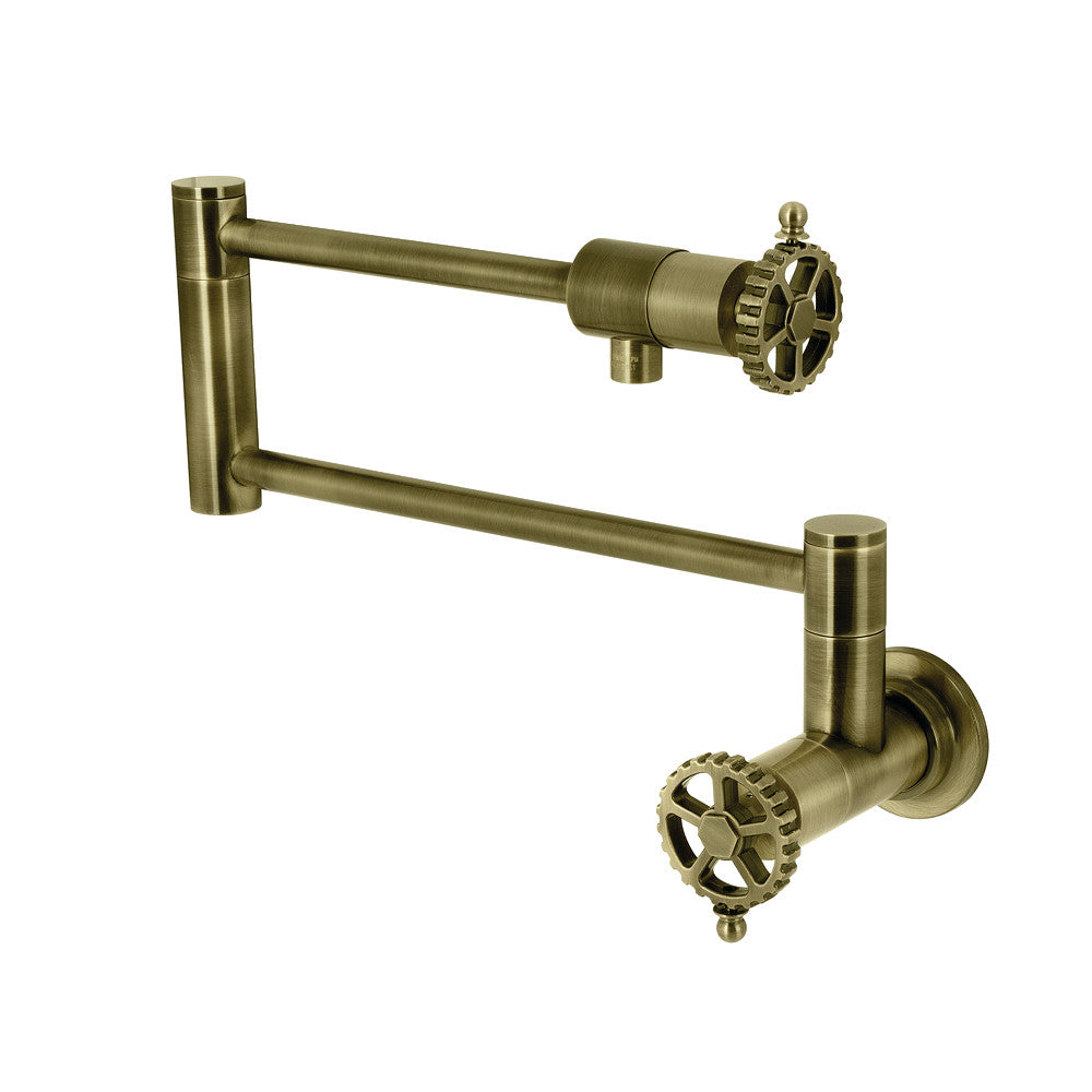 Fuller Pot Filler Faucet in Antique Brass