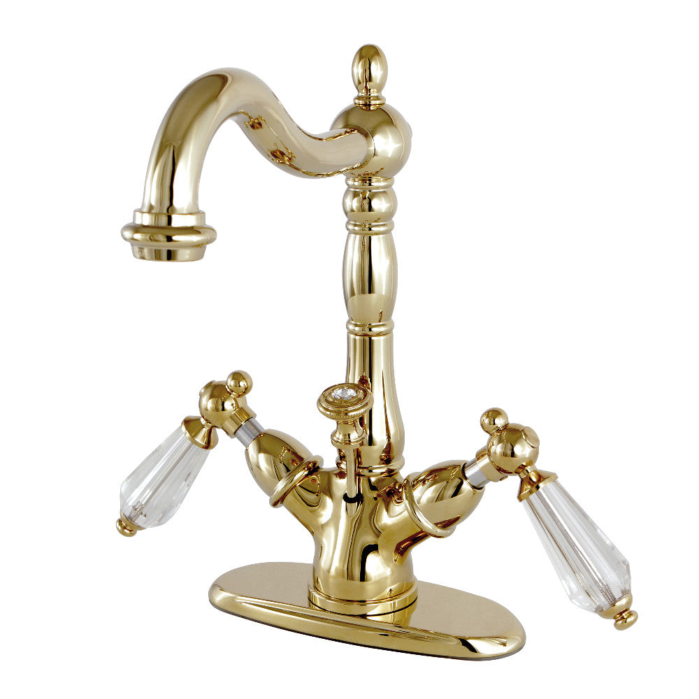 Wilshire 4 Inch Centerset Bathroom Faucet in Polished Brass