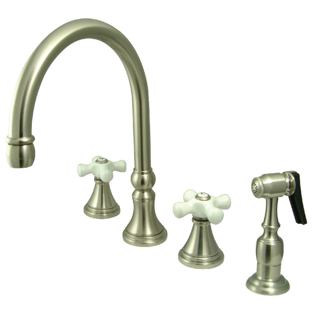 Governor Widespread Kitchen Faucet in Brushed Nickel