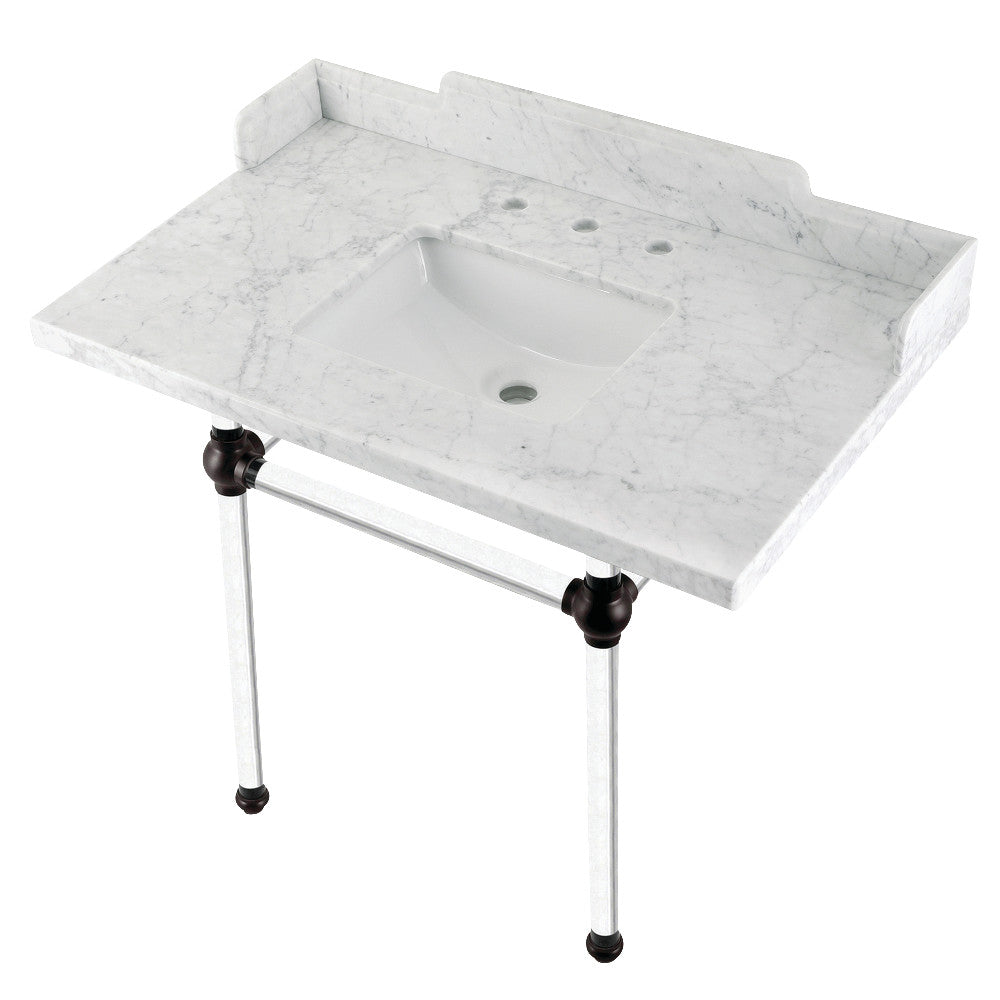 Pemberton 36 Inch Console Sink in Carrara Marble