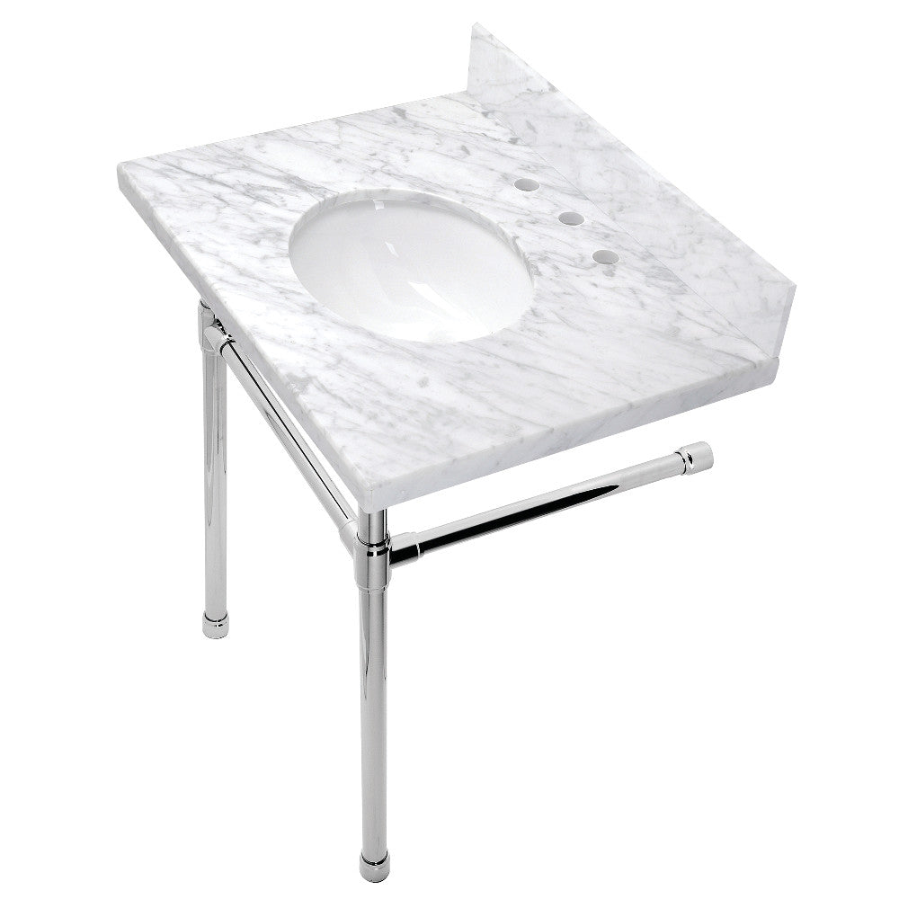 Dreyfuss 30 Inch Console Sink in Carrara Marble