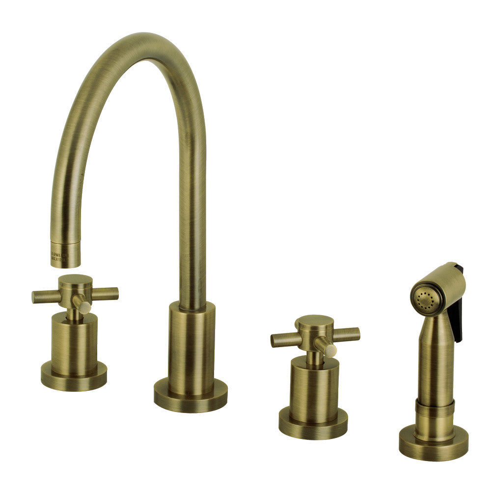 Concord Widespread Kitchen Faucet in Antique Brass