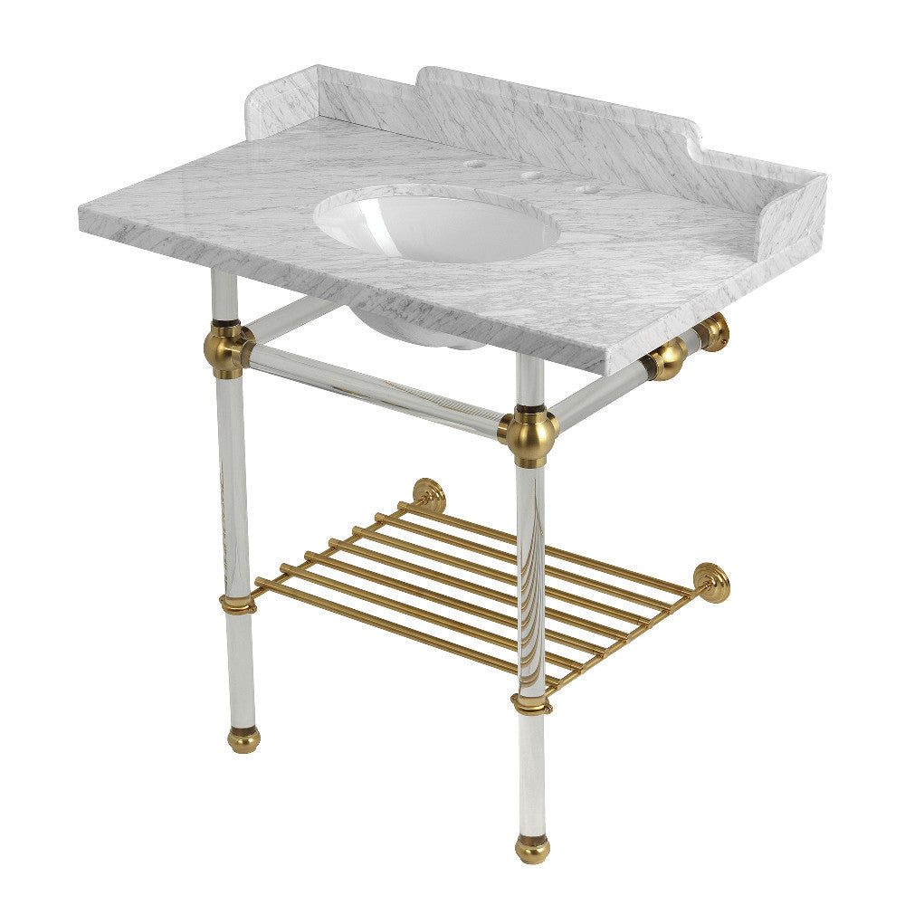Pemberton 36 Inch Console Sink in Carrara Marble