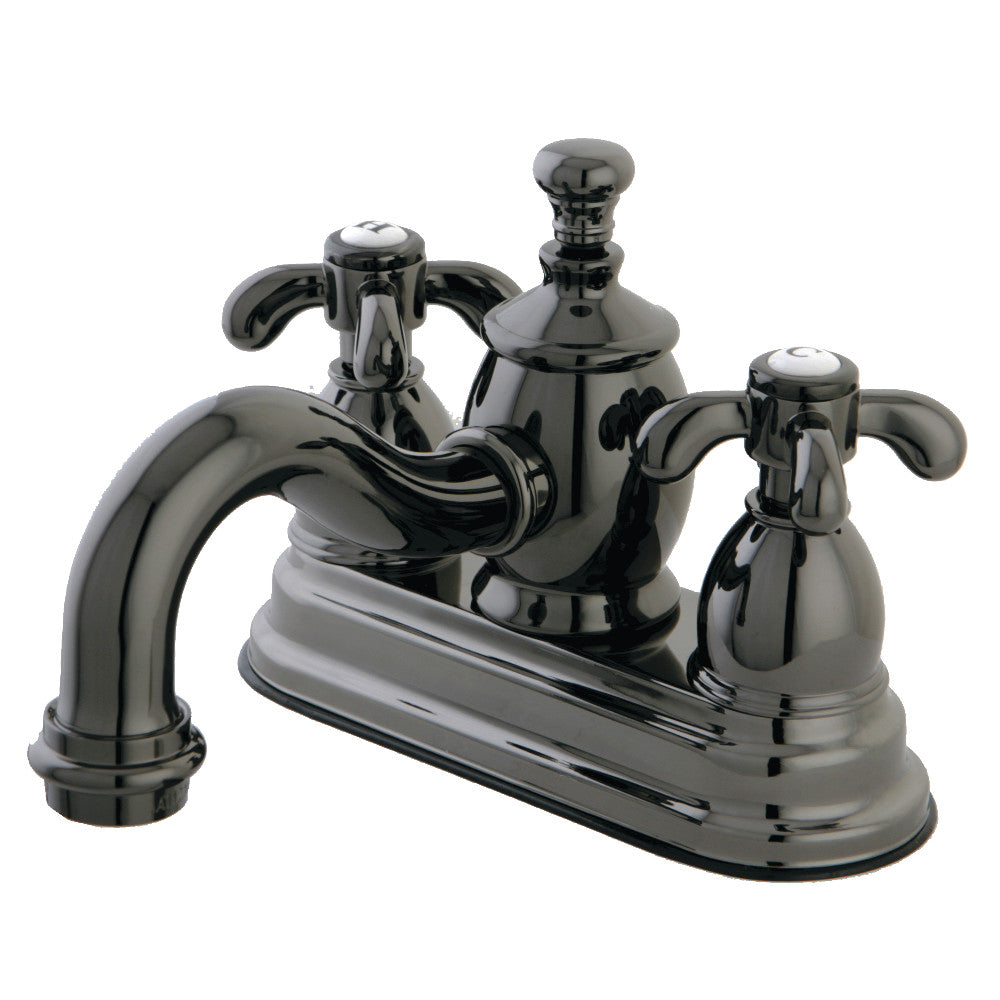 Water Onyx 4 Inch Centerset Bathroom Faucet in Black Stainless Steel