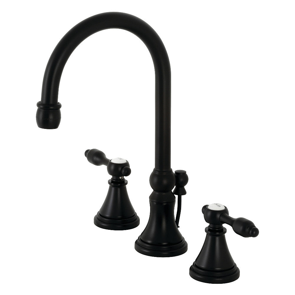 Tudor Widespread Bathroom Faucet in Matte Black