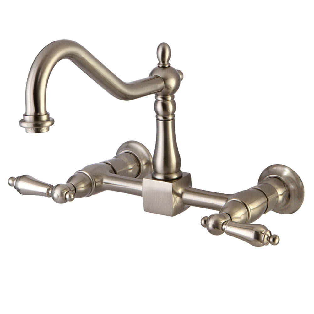 Heritage Wall Mount Kitchen Faucet in Brushed Nickel