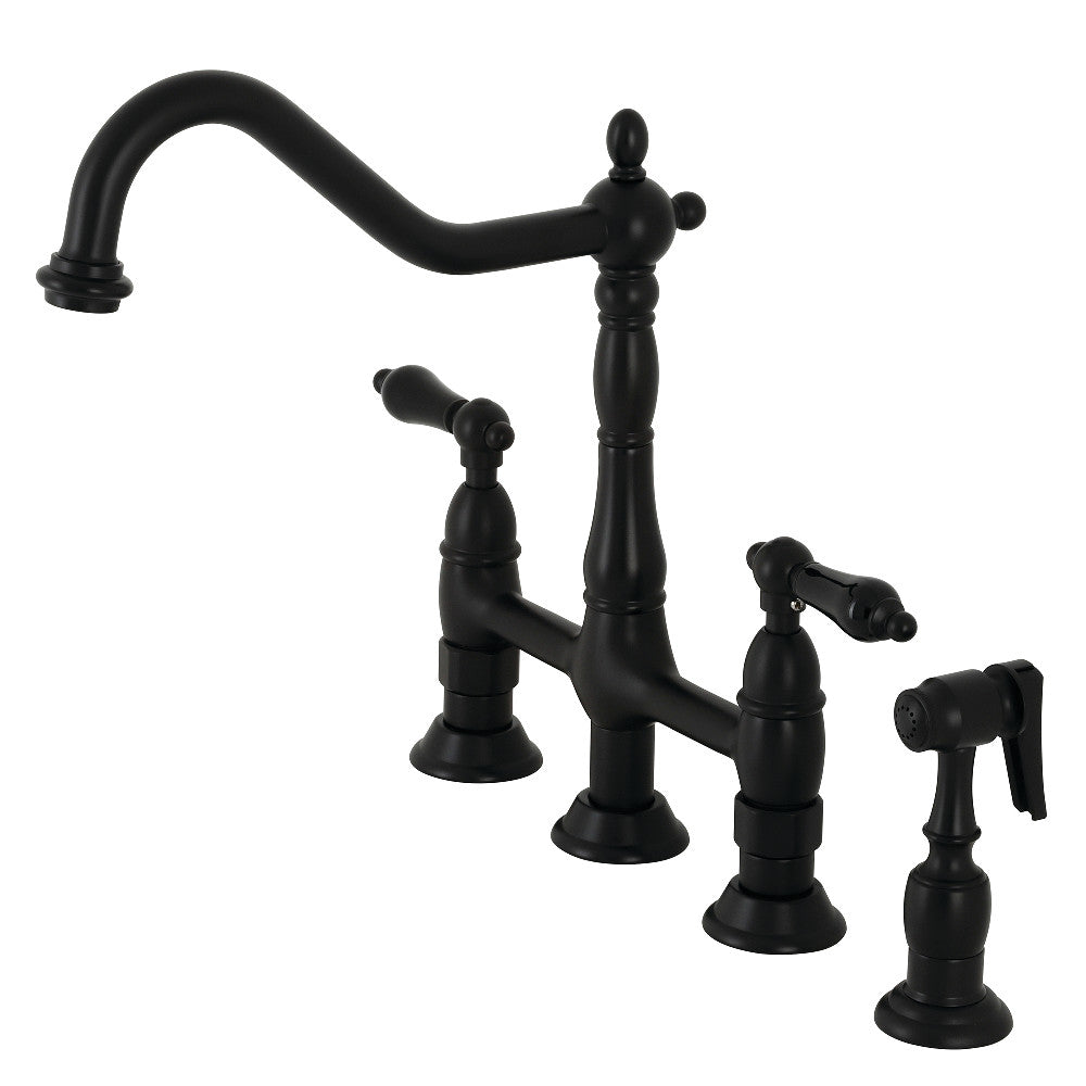 Duchess Bridge Kitchen Faucet in Matte Black