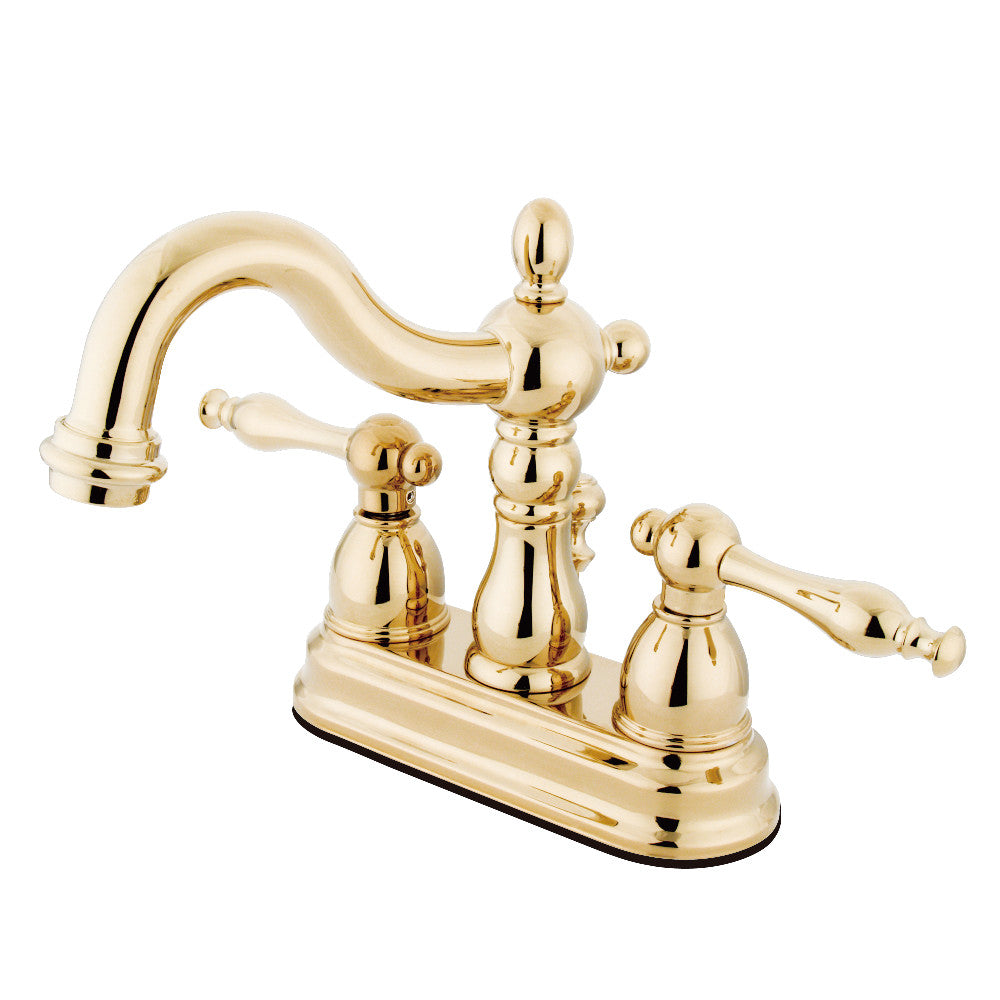Heritage 4 Inch Centerset Bathroom Faucet in Polished Brass