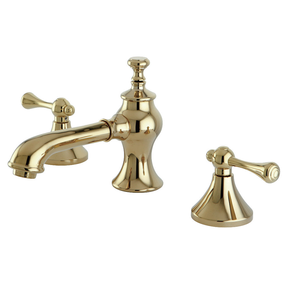 English Country Widespread Bathroom Faucet in Polished Brass