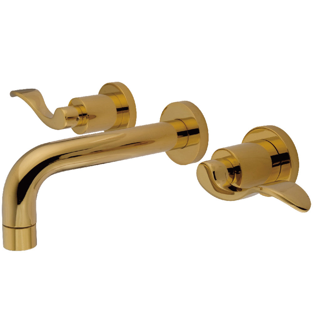 NuWave Wall-Mount Bathroom Faucet in Polished Brass