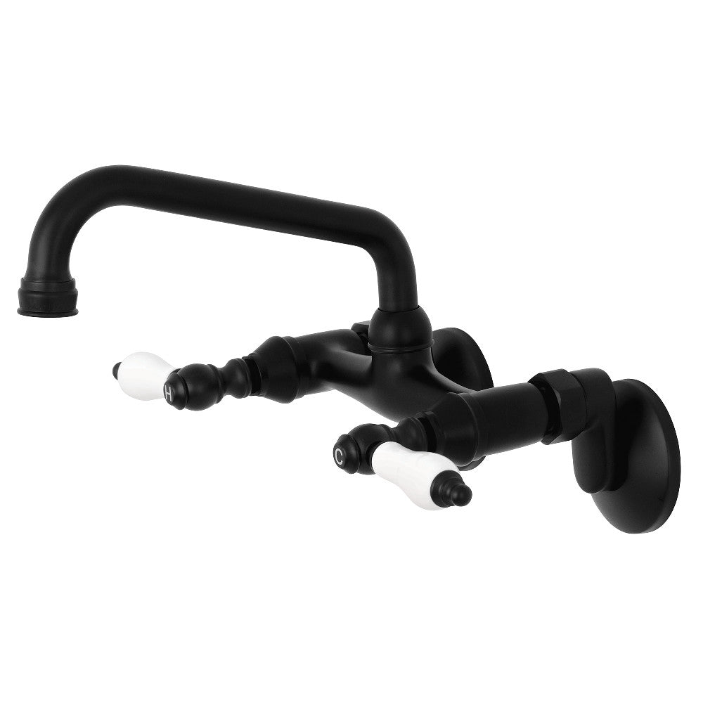 Kingston Wall Mount Kitchen Faucet in Matte Black