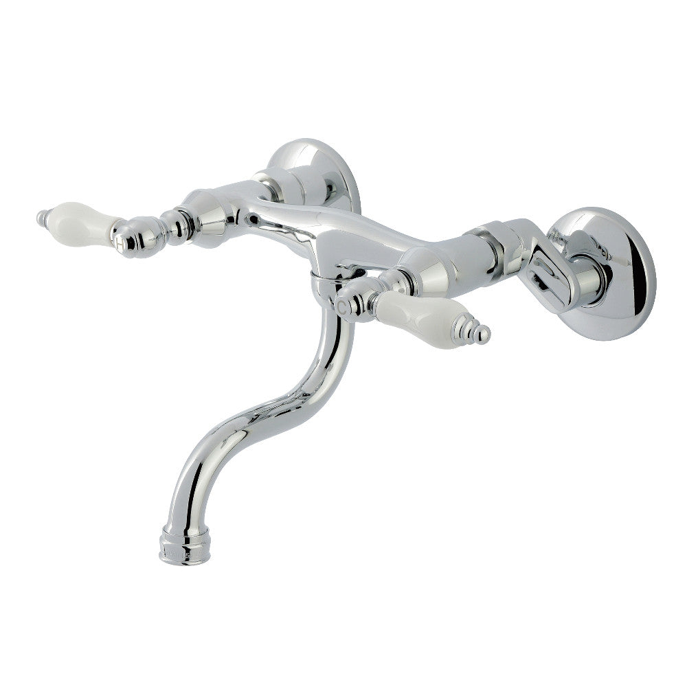 Kingston Wall-Mount Bathroom Faucet in Polished Chrome