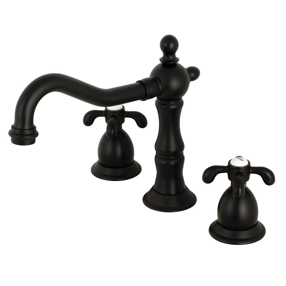 French Country Widespread Bathroom Faucet in Matte Black