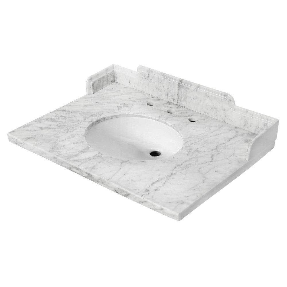 Pemberton 30 Inch Vanity Sink Top in Carrara White