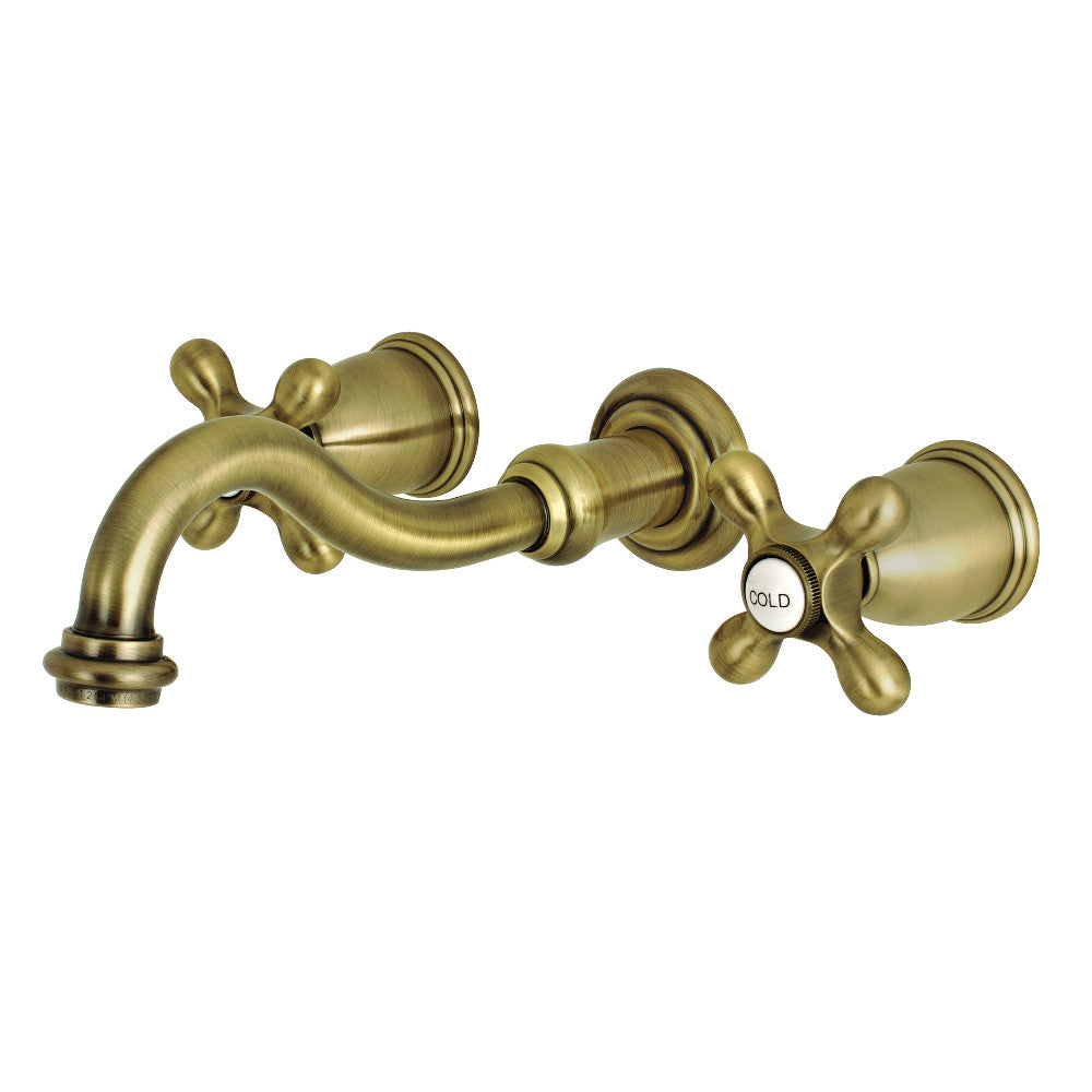 Vintage Wall-Mount Bathroom Faucet in Antique Brass