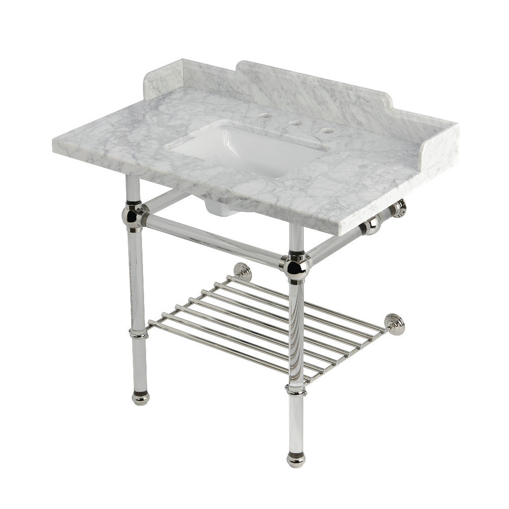 Pemberton 36 Inch Console Sink in Carrara Marble