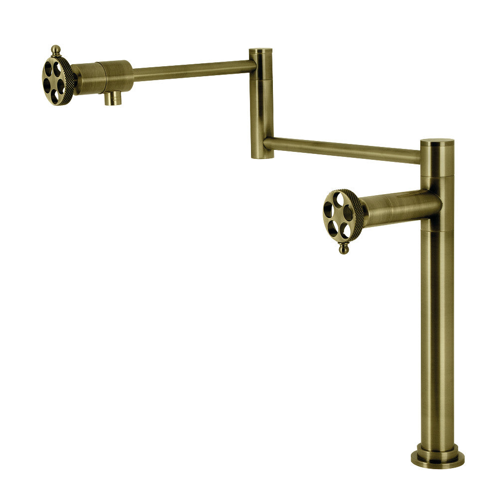Webb Pot Filler Faucet in Antique Brass