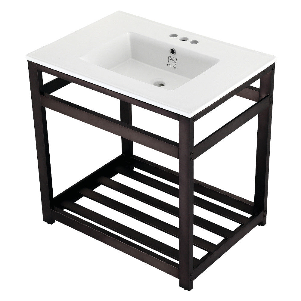 Quadras 31.13 Inch Console Sink in White