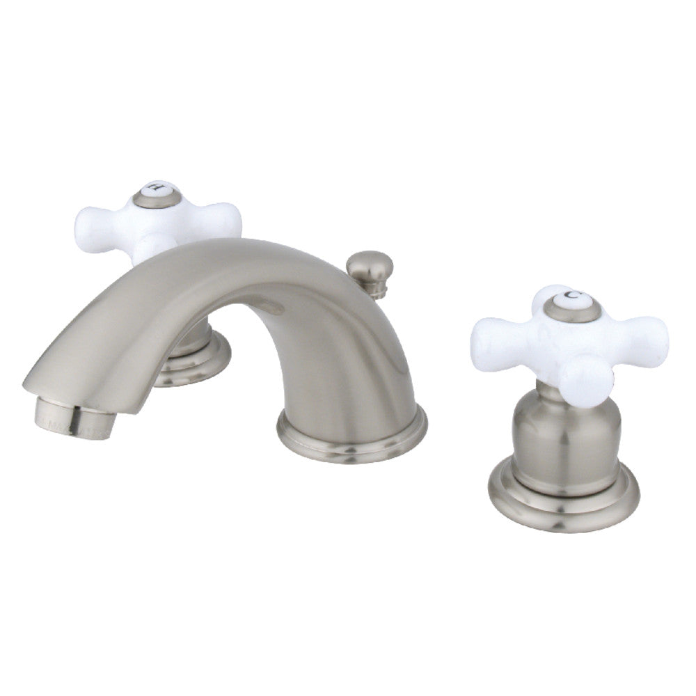 English Country Widespread Bathroom Faucet in Brushed Nickel
