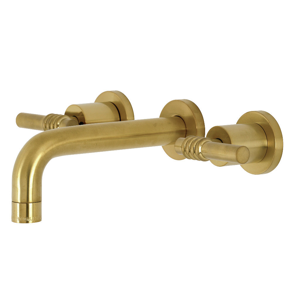 Milano Wall-Mount Bathroom Faucet in Brushed Brass