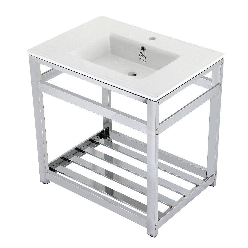Quadras 31.13 Inch Console Sink in White