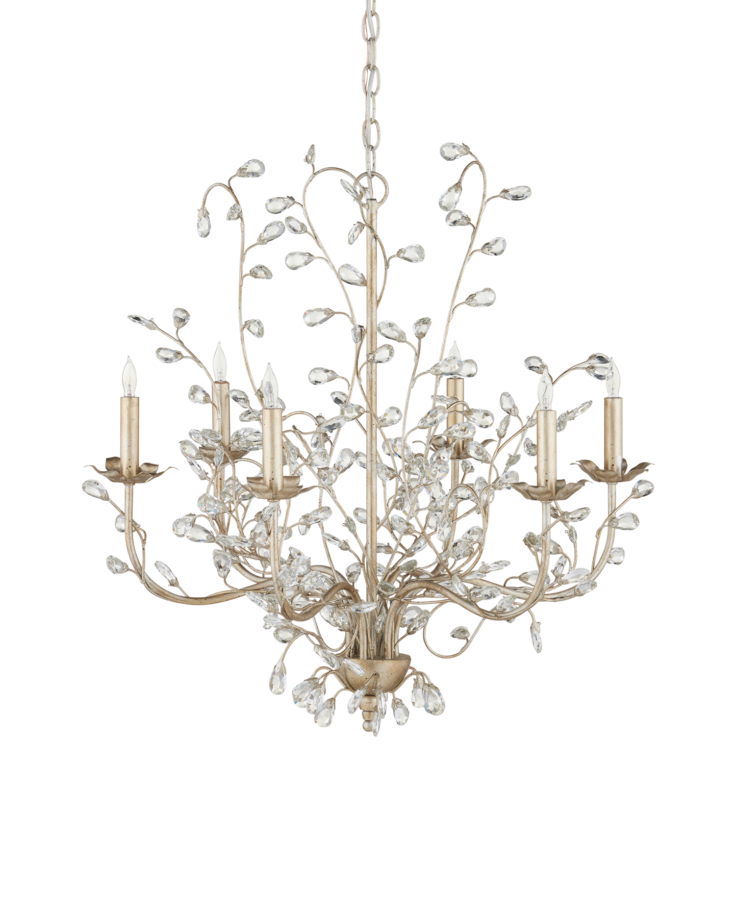 Crystal Bud Medium Silver Chandelier