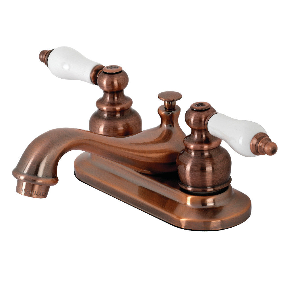 Restoration 4 Inch Centerset Bathroom Faucet in Antique Copper