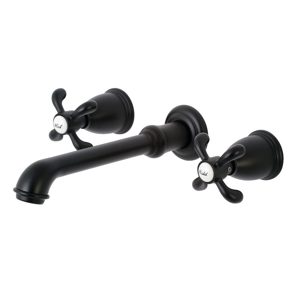 French Country Wall-Mount Bathroom Faucet in Matte Black