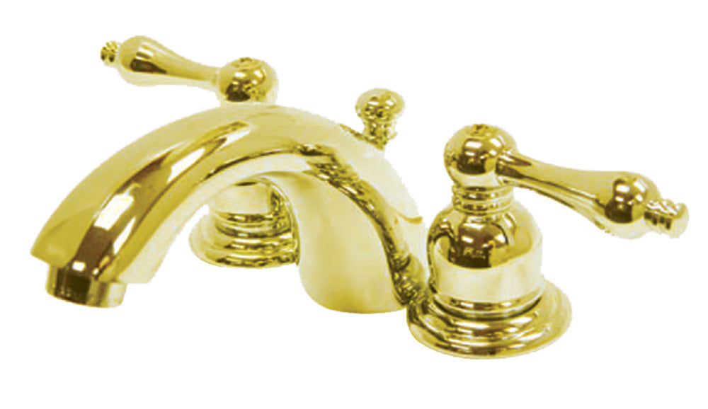 Victorian Mini-Widespread Bathroom Faucet in Polished Brass