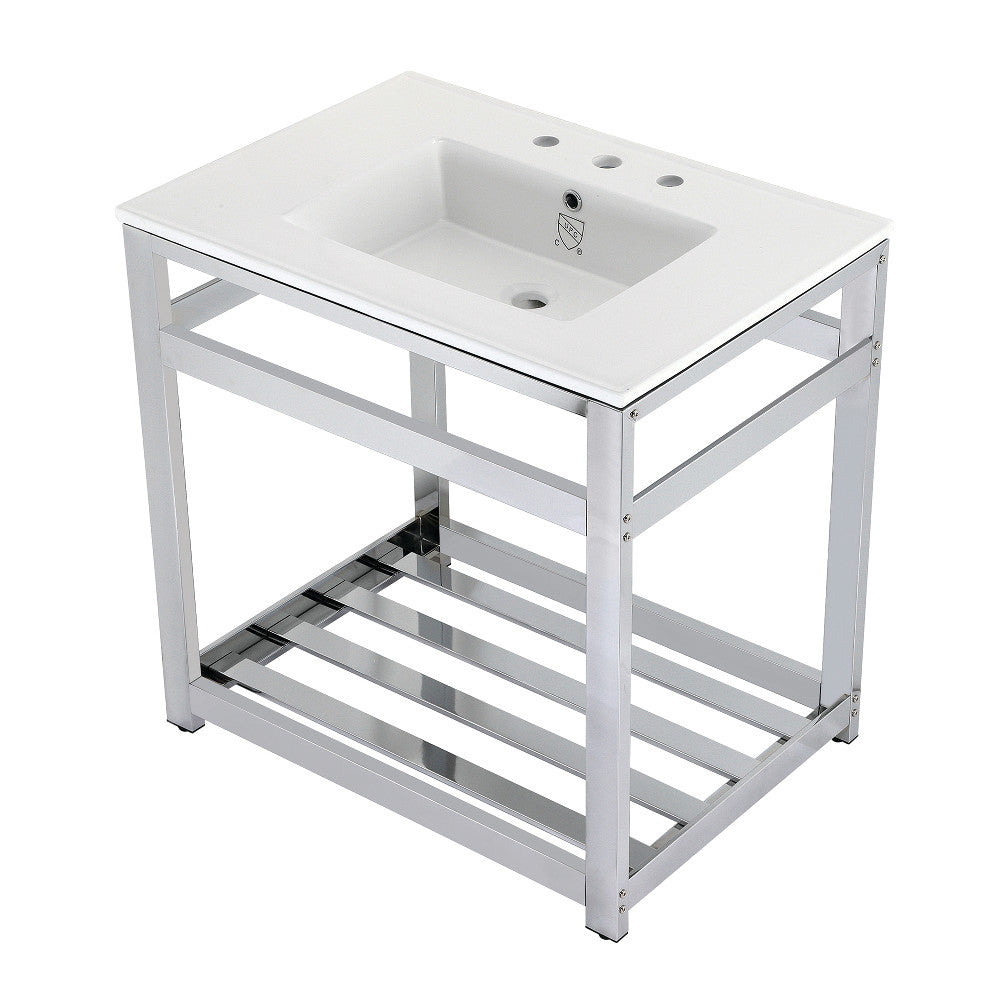 Quadras 31.13 Inch Console Sink in White