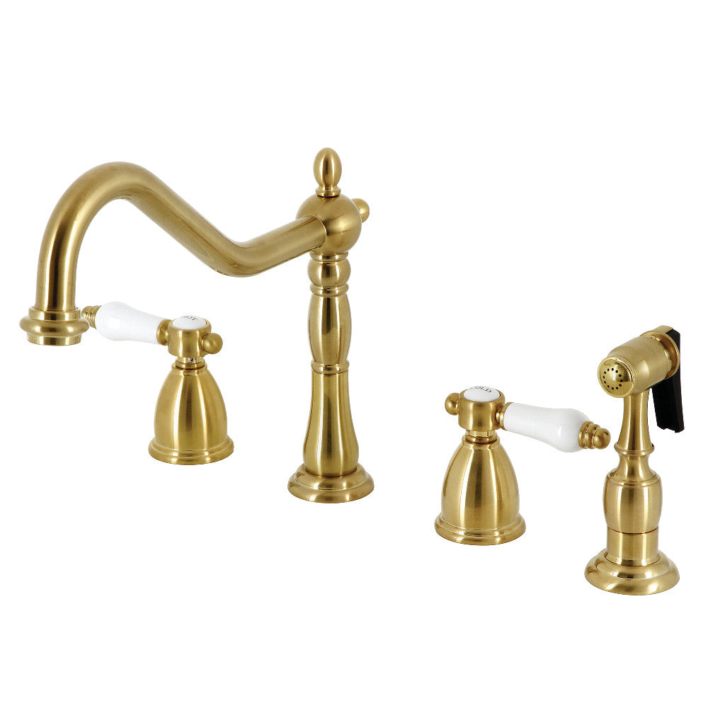 Bel-Air Widespread Kitchen Faucet in Brushed Brass