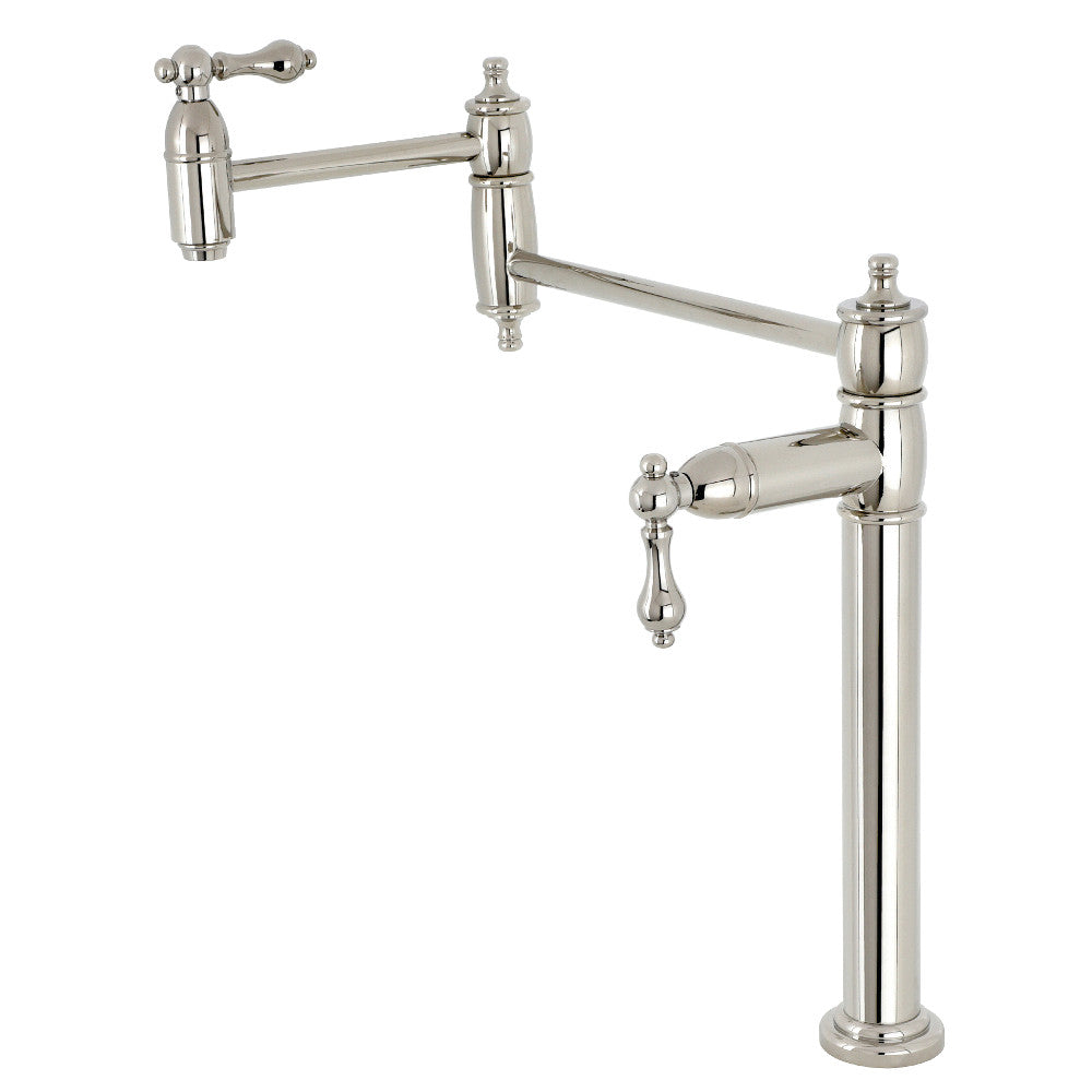Restoration Pot Filler Faucet in Polished Nickel