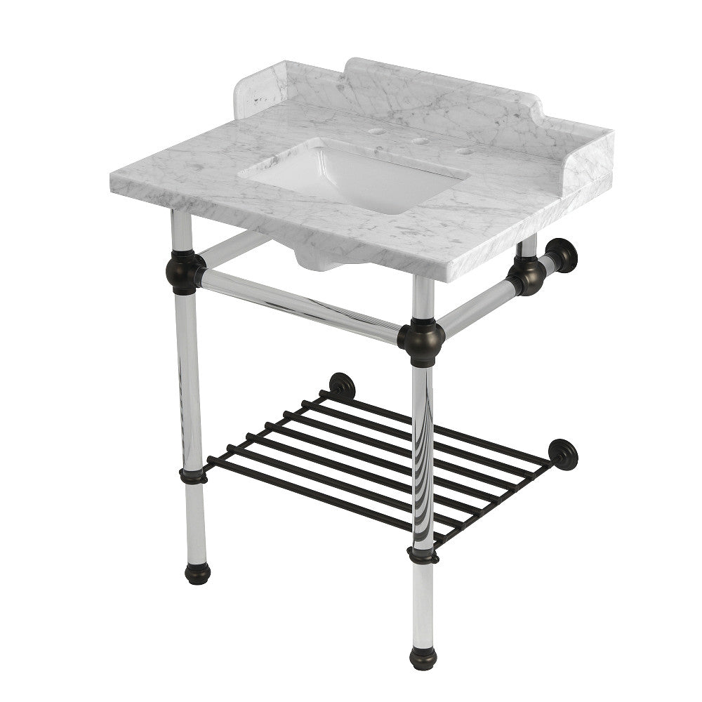 Pemberton 30 Inch Console Sink in Carrara Marble