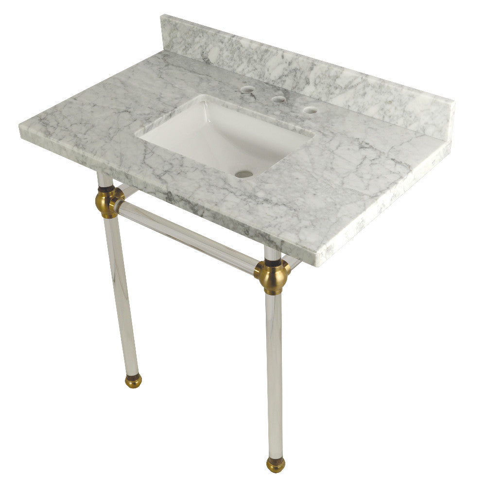 Templeton 36 Inch Console Sink in Carrara Marble