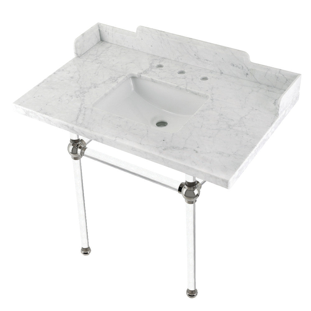 Pemberton 36 Inch Console Sink in Carrara Marble