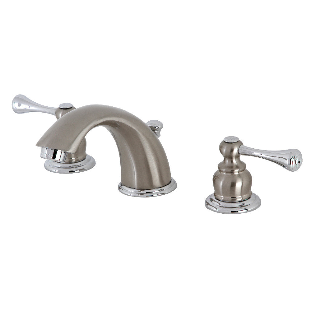 Vintage Widespread Bathroom Faucet in Brushed Nickel/Polished Chrome